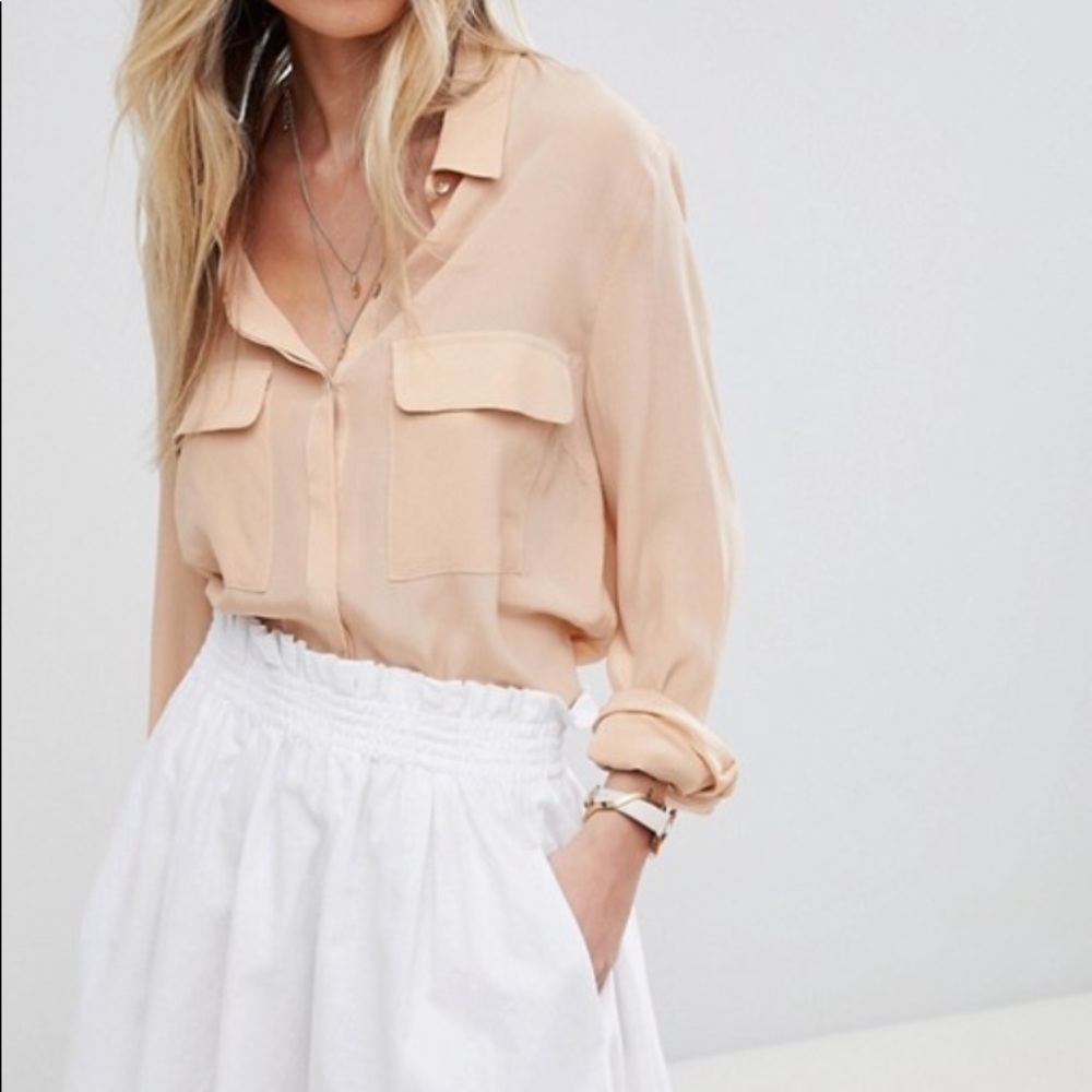 ASOS Tailored Linen Prom Skirt